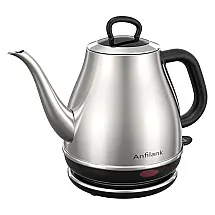 Chaleira Elétrica Anfilank 1L em Aço Inoxidável com Desligamento Automático e Proteção Contra Fervura, 110V 1500W, Prata