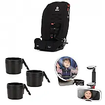 Cadeirinha Diono Radian 3R Kit Completo Preta 3-em-1 com Porta-Copo e Espelhos 2,3 a 54 kg