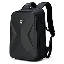 Mochila Unissex para Notebook até 15,6” com Porta USB Externa, FENRUIEN, Preta, Resistente e Compacta