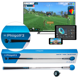 Simulador de Golfe com Sensor de Movimento Inteligente, Swing Stick e Compatível com Android, iOS, WGT e E6 Connect Series, PHIGOLF F2