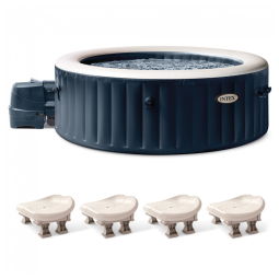 Spa Inflável Hidromassagem com 4 Assentos Antiderrapantes, Intex 28431EP PureSpa, Azul