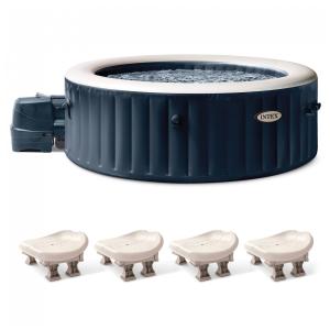 Spa Inflável Hidromassagem com 4 Assentos Antiderrapantes, Intex 28431EP PureSpa, Azul
