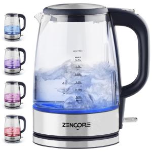 Chaleira Elétrica 1.7L, Aço Inoxidável, Desligamento Automático, 1500W, 110v, ZENCORE A450, Prateado