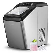 Máquina de Gelo Automática Aço Inoxidável com Painel de Controle, 110v, CROWNFUL, Cinza