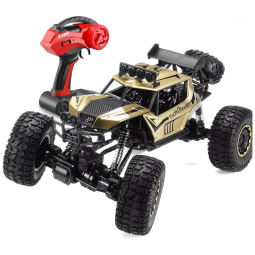 Carrinho de Controle Remoto Esala 18 Off Road 2.4 Ghz com Baterias Recarregáveis, MUKOLA, Dourado