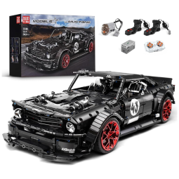 Kit de Construção Carro Mustang com 2943 Peças e Controle Remoto para Crianças e Adultos, Mould King, Preto
