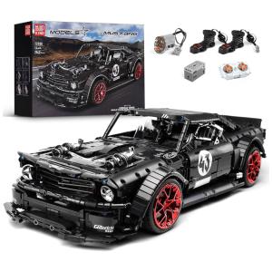 Kit de Construção Carro Mustang com 2943 Peças e Controle Remoto para Crianças e Adultos, Mould King, Preto