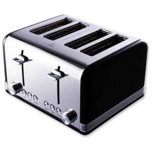 Torradeira Elétrica de 4 Fatias com 6 Níveis de Tostagem e Função Bagel, 110v, GOHYO, Preto