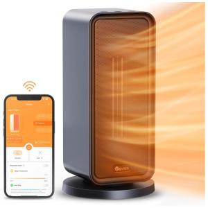 Aquecedor Elétrico de Cerâmica com Controle por APP e Termostato, 1500W 110V, Govee, Preto