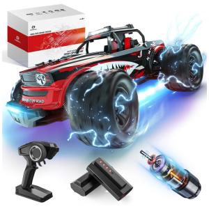 Carro de Controle Remoto Off-Road, Escala 1:14 com Velocidade de 40 km/h, 2 Indicadores do Nível de Bateria e Luzes LED, DEERC DE1213