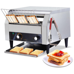 Torradeira de Esteira Comercial ROVSUN, 450 Fatias/Hora, Forno de Pão em Aço Inoxidável com Dois Modos de Saída, 110V 1700W