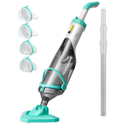 Aspirador de Piscina sem Fio, Recarregável com Autonomia da Bateria de 1H e Sucção Poderosa , 110V, VIVOHOME, Azul