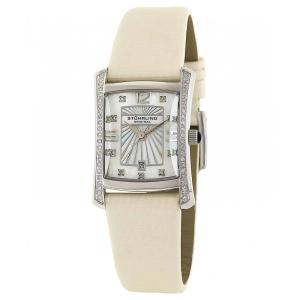 Relógio Margarida 145D 22mm com Mostrador Branco e Pulseira de Couro Marfim - Stuhrling Prata