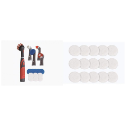 Kit Escova de Limpeza Elétrica sem Fio com 18 Peças e 15 Refis de Microfibra, Rubbermaid