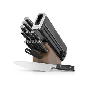 Conjunto de Facas com Afiador Embutido e Bloco de Madeira 15 Peças, Ninja K52015