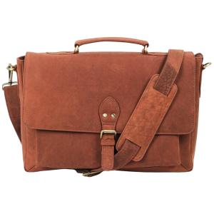 The Vintage Stuff Bolsa, Maleta de Couro Masculina para Laptop, Marrom