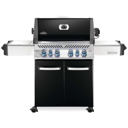 Churrasqueira a Gás 66.000 BTU com 4 Queimadores, 2 Portas e 1 Queimador Lateral em Aço Inoxidável, NAPOLEON P500RSIBNK 3, Preto