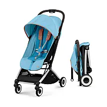 Carrinho de Bebê Ultraleve com Almofada do Assento, Alça de Transporte e Dobra Rápida com Uma Mão, Cybex Orfeo, Azul Claro