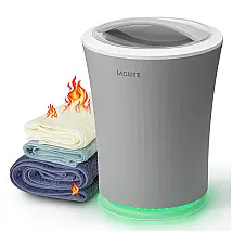 Aquecedor de Toalha Elétrico 20L com Desligamento Automático, Temporizador de 3 Níveis, Alarme de Aviso e Luz RGB, 110V, Lagute, Cinza