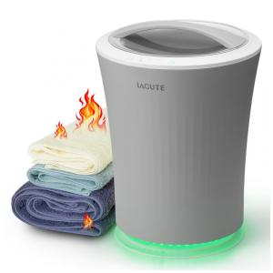 Aquecedor de Toalha Elétrico 20L com Desligamento Automático, Temporizador de 3 Níveis, Alarme de Aviso e Luz RGB, 110V, Lagute, Cinza