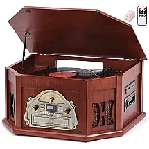 Vitrola Toca Discos com Plataforma 3 Velocidades, sem fio, 78 RPM, 110v, ORCC 1201, Marrom