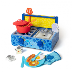 Kit de Cozinhar Infantil de Madeira com 42 Peças, Divirta se com Blue e Suas Pistas para Crianças Acima de 3 Anos, Melissa & Doug