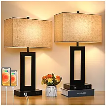 Luminária de Mesa Contemporânea Clássico em Metal, TOBUSA T0344 BK 27, Preto