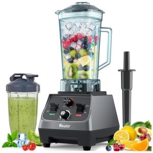 Liquidificador Profissional 2L com Copo para Viagem e 16 Velocidades, 110V 2200W, VEWIOR, Preto