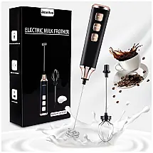 Espumador de Leite Elétrico com Bateria Recarregável e 3 Velocidades, JEARILUU L3, Preto