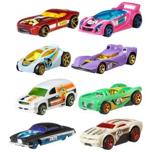 Conjunto Completo de 8 Carros Hot Wheels Disney 2019 - Edição Exclusiva de Aniversário de 90 anos, inclui todos os 8 modelos.