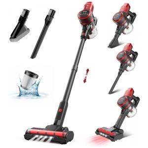 Aspirador de Pó sem Fio 6 em 1 com Bateria Recarregável e Sucção Potente 25Kpa VacLife VL732, 110V Vermelho