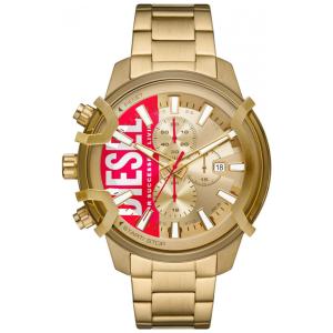 Relógio Masculino Analógico de Quartzo com Pulseira em Aço Inoxidável e Cronógrafo, Diesel DZ4595, Dourado e Vermelho