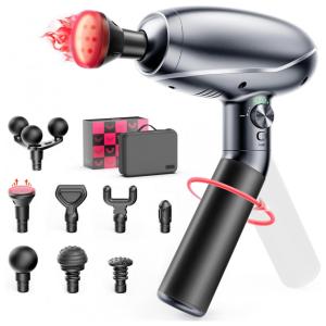 Sukitekie Massageador Pistola Elétrico Profissional Sem Fio 8 Acessórios, Preto