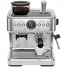 Máquina de Espresso Chefman Crema Supreme Aço Inox Moedor Cônico 30 Ajustes Reservatório 3L 1450W 120V