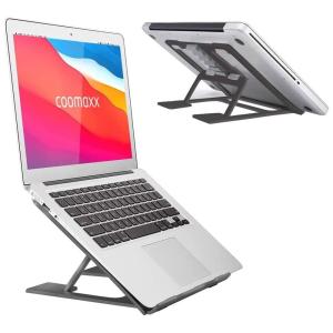 Suporte Ergonômico Laptop Ajustável Dobrável 25, 44Cm Black, COOMAXX, Preto