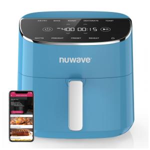 Fritadeira Elértrica de Ar Nuwave Brio Plus 8 Litros: Nova Geração, Livre de Substâncias Nocivas, Painel Digital com 7 Funções de Cocção