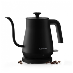 Chaleira Elétrica 0,8 L com Desligamento Automático, em Aço Inoxidável, 110V 1000W, Keebar XH W081, Preto Fosco