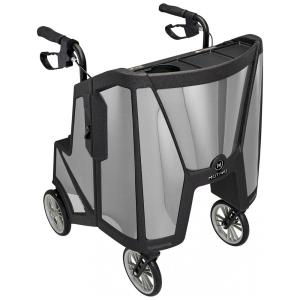 Andador Adulto Idoso Motivo com Bandeja e Porta Copos, Suporta até 136 Quilos, Prata