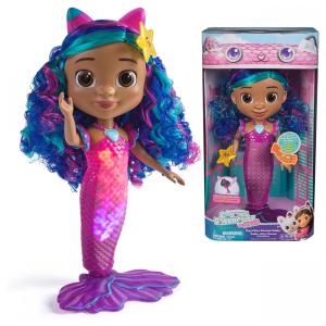 Gabbys Dollhouse The Movie, Boneca Sereia Canta Brilha Gabby, Brinquedo Sereia à Prova D'Água com Luzes e Sons, para Meninas e Meninos