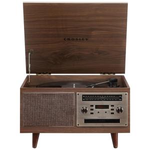 Vitrola Toca-Discos Serenade 8 em 1, com 3 Velocidades, Bluetooth, Rádio AM/FM, CD, Cassete e Aux-in, CR7023A-WA Crosley
