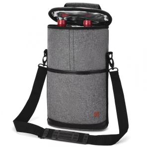Bolsa Térmica Para Transporte de Vinhos até 2 Garrafas, ALLCAMP OUTDOOR GEAR, Cinza