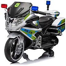 Moto Elétrica Infantil 1 Assento com Rodas de Treinamento, Luz de Ré e USB, 12V, LuxyHoom, Branca