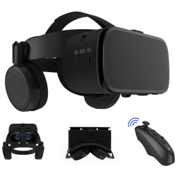 Óculos VR Realidade Virtual com Fone de Ouvido e Controle, THAFIKZI, Preto