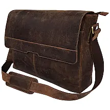 Bolsa Maleta de Couro Unissex para Laptop, C CUERO, Marrom