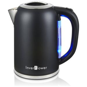 Chaleira Elétrica 1.7L com Desligamento Automático, Aço Inoxidável, 1500W, 110v, INVERFLOWER XB173 MB, Preto