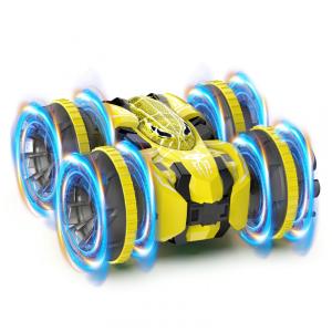 Carrinho de Controle Remoto Anfíbio 4x4 à Prova d'Água 2,4 GHz - RC Barco Rotativo 360° com Luzes LED - Presente Divertido e Radical!Fygurso