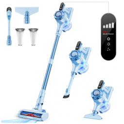 Aspirador de Pó Sem Fio Trucozie T350: Leve, Potente e Multifuncional, com 45min de Autonomia e Filtro de 5 Estágios - Azul