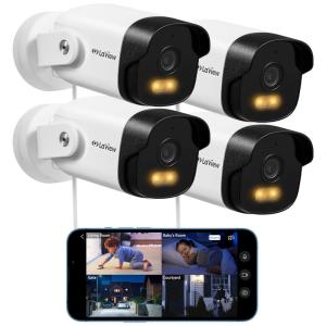 Câmera de Segurança Externa 4MP com Visão Noturna Colorida IP66 Áudio de 2 Vias, LaView LV PWB10W 4PK