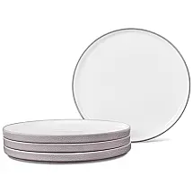Conjunto de Pratos para Salada e Sobremesa com 4 Peças, Formato Redondo, Material de Porcelana e Designer Minimalista, Noritake G009-205D