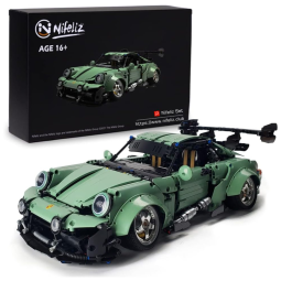 Kit de Construção Carro esportivo MOC Pr966 com 2435 Peças, Nifeliz, Verde